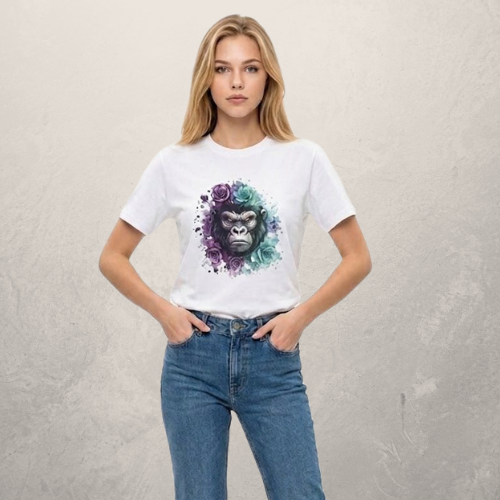 Camiseta Oversize Floral Gorilla